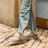 image:imageDREAM PAIRS Womens Platform Slippers Genuine Suede Slipon Warm FuzzyEasy Autumn Winter Fluffy Comfy Furry Shoes for Outdoor IndoorSand