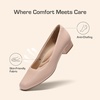 image:imageDREAM PAIRS Womens Pumps Low Chunky Closed Toe Heels for Women Comfortable Casual Slip On Dress Shoes for Wedding Work Office PartyNudepu