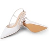 image:imageDREAM PAIRS Womens Slingback Kitten Heels Closed Pointed Toe Low Stiletto Heels Dress Bridal Party Wedding Pumps ShoesWhite