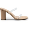 image:imageDREAM PAIRS Womens Square Open Toe Block Heels Two Strap Slip On High Heeled Slides SandalsClear