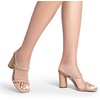 image:imageDREAM PAIRS Womens Square Open Toe Block Heels Two Strap Slip On High Heeled Slides SandalsNude