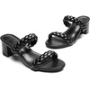 image:imageDREAM PAIRS Womens Two Braided Strap Low Heels For Women Open Toe Block Chunky Heels Sandals Holiday Party Wedding Dress Pumps ShoesBlack