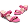 image:imageDREAM PAIRS Womens Two Braided Strap Low Heels For Women Open Toe Block Chunky Heels Sandals Holiday Party Wedding Dress Pumps ShoesHot Pink