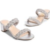 image:imageDREAM PAIRS Womens Two Braided Strap Low Heels For Women Open Toe Block Chunky Heels Sandals Holiday Party Wedding Dress Pumps ShoesSilver