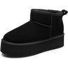image:imageDREAM PAIRS Platform Mini Boots for Women Suede Genuine Leather Classic Winter Ankle Snow Boots with Memory Foam Insole Lightweight AntiSlip Outsole FuzzyClassicBlack