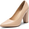 image:imageDREAM PAIRS Womens High Chunky Block Heels Closed Pointed Toe Slip on Women Pumps Wedding Party Work Comfortable Dress Shoes for WomenNude