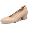 image:imageDREAM PAIRS Womens Low Chunky Block Heel Dress Shoes Closed Round Toe Comfortable Heels Work Wedding Office Pumps ShoesNude