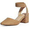 image:imageDREAM PAIRS Womens Nicholes Low Block Heel PumpsCamelSuede