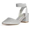 image:imageDREAM PAIRS Womens Nicholes Low Block Heel PumpsSilverGlitter