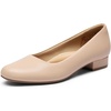 image:imageDREAM PAIRS Womens Pumps Low Chunky Closed Toe Heels for Women Comfortable Casual Slip On Dress Shoes for Wedding Work Office PartyNudepu