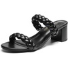 image:imageDREAM PAIRS Womens Two Braided Strap Low Heels For Women Open Toe Block Chunky Heels Sandals Holiday Party Wedding Dress Pumps ShoesBlack