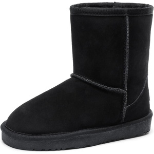 image:imageDREAM PAIRS Girls Boys Boots Kids Faux Fur Lined Winter Snow FuzzyClassic Kids Mid BootBlack