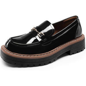 image:imageDREAM PAIRS Loafers for Women Platform Chunky Heel Slip On Loafers Business Office Casual Dressy Loafer ShoesBlackpatent