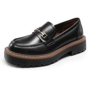 image:imageDREAM PAIRS Loafers for Women Platform Chunky Heel Slip On Loafers Business Office Casual Dressy Loafer ShoesBlackpu