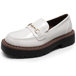 image:imageDREAM PAIRS Loafers for Women Platform Chunky Heel Slip On Loafers Business Office Casual Dressy Loafer ShoesWhite