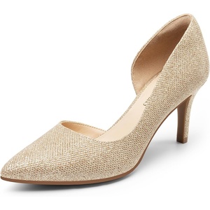 image:imageDREAM PAIRS Womens Dress High Heels Pumps Closed Pointed Toe Stiletto DOrsay Shoes for Wedding PartyGoldglitter