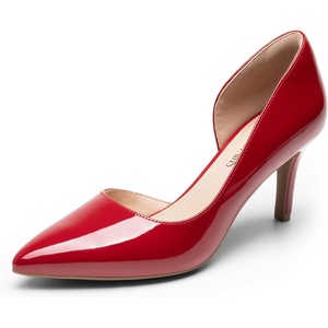 image:imageDREAM PAIRS Womens Dress High Heels Pumps Closed Pointed Toe Stiletto DOrsay Shoes for Wedding PartyRedpat