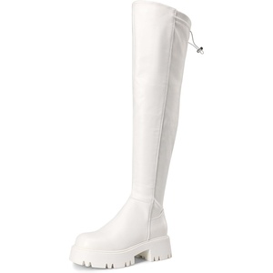 image:imageDREAM PAIRS Womens Platform Over The Knee Boots Lug Sole Round Toe Thigh High Long Chunky Block Heels Fall BootsWhitepu