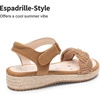 image:imageDREAM PAIRS Girls Espadrille Flatform Platform Wedge Open Toe Summer Sandals for Little Kid Big Kid Casual Vacation or Formal UseCamelsuede