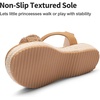 image:imageDREAM PAIRS Girls Espadrille Flatform Platform Wedge Open Toe Summer Sandals for Little Kid Big Kid Casual Vacation or Formal UseCamelsuede