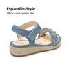 image:imageDREAM PAIRS Girls Espadrille Flatform Platform Wedge Open Toe Summer Sandals for Little Kid Big Kid Casual Vacation or Formal UseDenim Blue