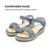 image:imageDREAM PAIRS Girls Espadrille Flatform Platform Wedge Open Toe Summer Sandals for Little Kid Big Kid Casual Vacation or Formal UseDenim Blue