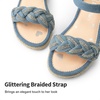 image:imageDREAM PAIRS Girls Espadrille Flatform Platform Wedge Open Toe Summer Sandals for Little Kid Big Kid Casual Vacation or Formal UseDenim Blue