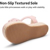 image:imageDREAM PAIRS Girls Espadrille Flatform Platform Wedge Open Toe Summer Sandals for Little Kid Big Kid Casual Vacation or Formal UsePinksuede