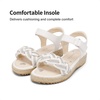 image:imageDREAM PAIRS Girls Espadrille Flatform Platform Wedge Open Toe Summer Sandals for Little Kid Big Kid Casual Vacation or Formal UseWhite