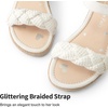 image:imageDREAM PAIRS Girls Espadrille Flatform Platform Wedge Open Toe Summer Sandals for Little Kid Big Kid Casual Vacation or Formal UseWhitedenim