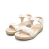 image:imageDREAM PAIRS Girls Espadrille Flatform Platform Wedge Open Toe Summer Sandals for Little Kid Big Kid Casual Vacation or Formal UseWhitedenim