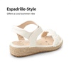 image:imageDREAM PAIRS Girls Espadrille Flatform Platform Wedge Open Toe Summer Sandals for Little Kid Big Kid Casual Vacation or Formal UseWhitedenim