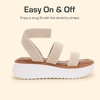 image:imageDREAM PAIRS Girls Flatform Wedge Open Toe Platform Summer Sandals with Buckle Ankle Strap for Little KidBig KidBeige