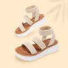 image:imageDREAM PAIRS Girls Flatform Wedge Open Toe Platform Summer Sandals with Buckle Ankle Strap for Little KidBig KidBeige