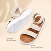 image:imageDREAM PAIRS Girls Flatform Wedge Open Toe Platform Summer Sandals with Buckle Ankle Strap for Little KidBig KidBeige