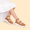 image:imageDREAM PAIRS Girls Flatform Wedge Open Toe Platform Summer Sandals with Buckle Ankle Strap for Little KidBig KidBrown