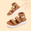 image:imageDREAM PAIRS Girls Flatform Wedge Open Toe Platform Summer Sandals with Buckle Ankle Strap for Little KidBig KidBrown