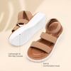 image:imageDREAM PAIRS Girls Flatform Wedge Open Toe Platform Summer Sandals with Buckle Ankle Strap for Little KidBig KidBrown