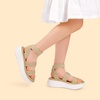 image:imageDREAM PAIRS Girls Flatform Wedge Open Toe Platform Summer Sandals with Buckle Ankle Strap for Little KidBig KidGold