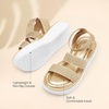 image:imageDREAM PAIRS Girls Flatform Wedge Open Toe Platform Summer Sandals with Buckle Ankle Strap for Little KidBig KidGold