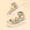 image:imageDREAM PAIRS Girls Flatform Wedge Open Toe Platform Summer Sandals with Buckle Ankle Strap for Little KidBig KidGold