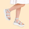 image:imageDREAM PAIRS Girls Flatform Wedge Open Toe Platform Summer Sandals with Buckle Ankle Strap for Little KidBig KidSilver