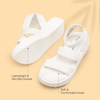 image:imageDREAM PAIRS Girls Flatform Wedge Open Toe Platform Summer Sandals with Buckle Ankle Strap for Little KidBig KidWhite