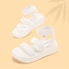 image:imageDREAM PAIRS Girls Flatform Wedge Open Toe Platform Summer Sandals with Buckle Ankle Strap for Little KidBig KidWhite