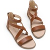image:imageDREAM PAIRS Girls Gladiator Sandals with Zipper Strappy Sandals ToddlerLittle KidBig KidBrown