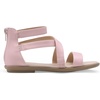 image:imageDREAM PAIRS Girls Gladiator Sandals with Zipper Strappy Sandals ToddlerLittle KidBig KidPink