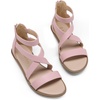 image:imageDREAM PAIRS Girls Gladiator Sandals with Zipper Strappy Sandals ToddlerLittle KidBig KidPink