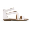 image:imageDREAM PAIRS Girls Gladiator Sandals with Zipper Strappy Sandals ToddlerLittle KidBig KidWhite