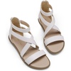 image:imageDREAM PAIRS Girls Gladiator Sandals with Zipper Strappy Sandals ToddlerLittle KidBig KidWhite