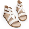image:imageDREAM PAIRS Girls Gladiator Sandals with Zipper Strappy Sandals ToddlerLittle KidBig KidWhitedenimdenim